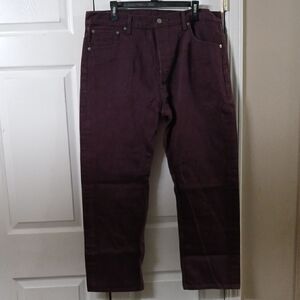 Levi's Men's Dark Purple button fly straight fit jeans Sz 38x30 NWOT
